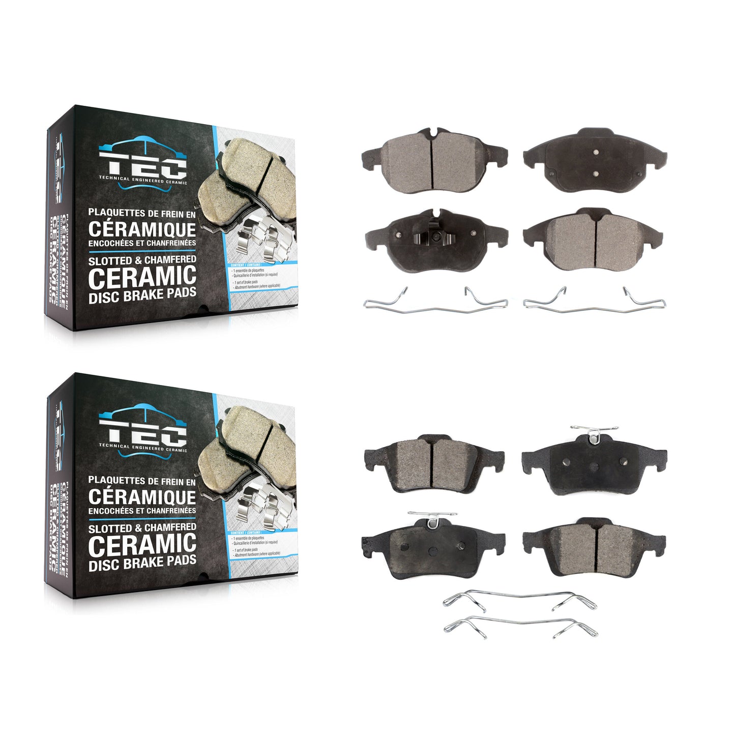 [Avant + Arrière] Kit de plaquette (céramique) de frein pour 2004-2011 Saab 9-3 avec 285mm Diameter Rotor or 302mm KTC-100506