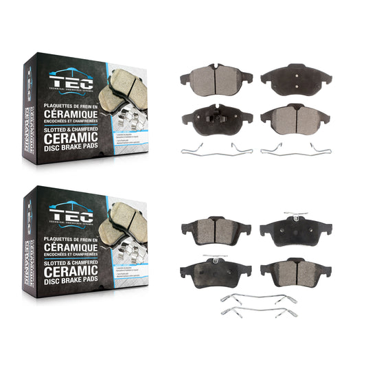 [Avant + Arrière] Kit de plaquette (céramique) de frein pour 2004-2011 Saab 9-3 avec 285mm Diameter Rotor or 302mm KTC-100506