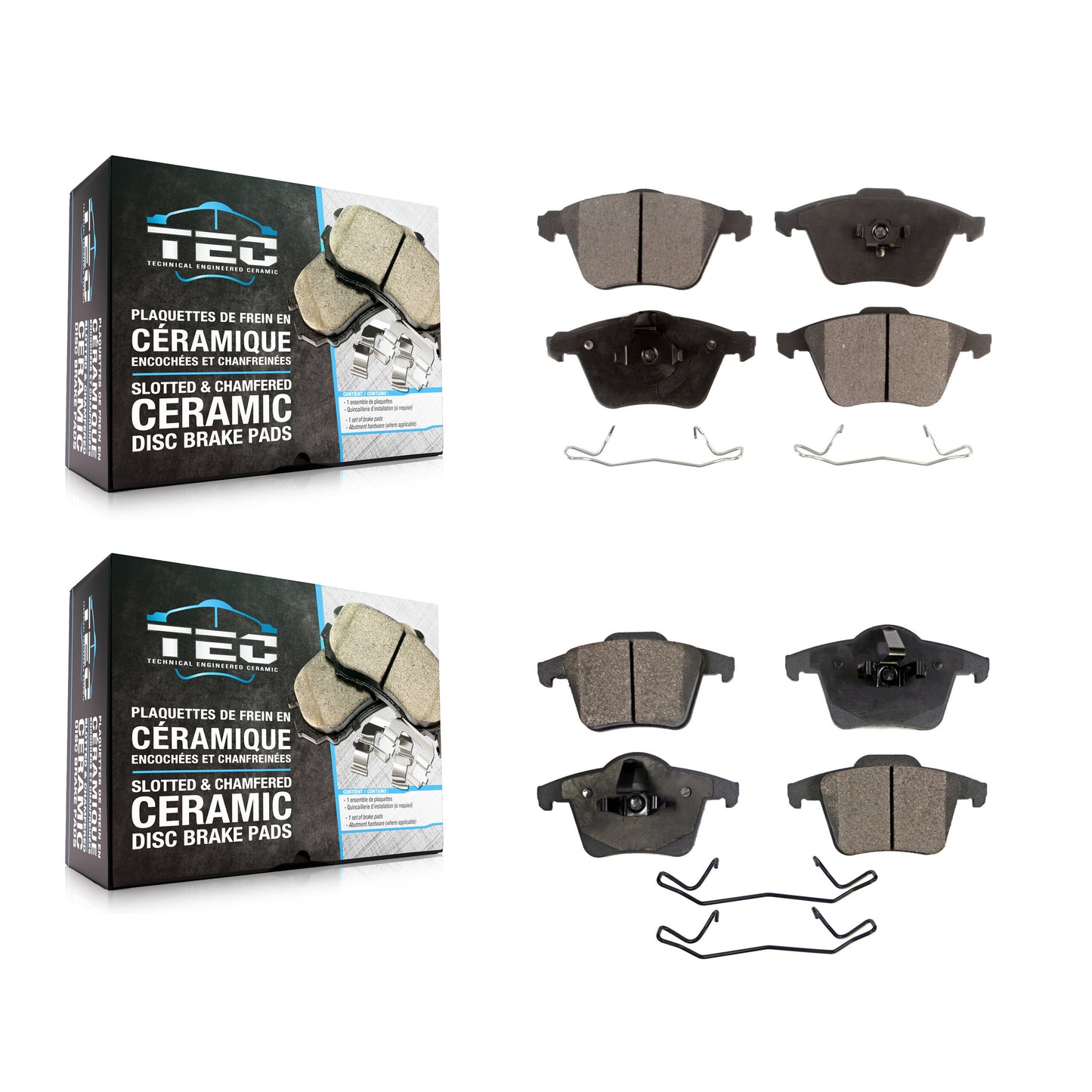 [Avant + Arrière] Kit de plaquette (céramique) de frein pour 2003-2014 Volvo XC90 avec 316mm Diameter Rotor KTC-100508