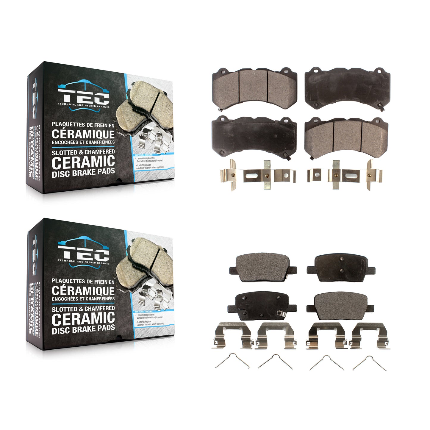 [Avant + Arrière] Kit de plaquette (céramique) de frein pour Chevrolet Camaro avec 6 Piston Brembo Calipers KTC-100517