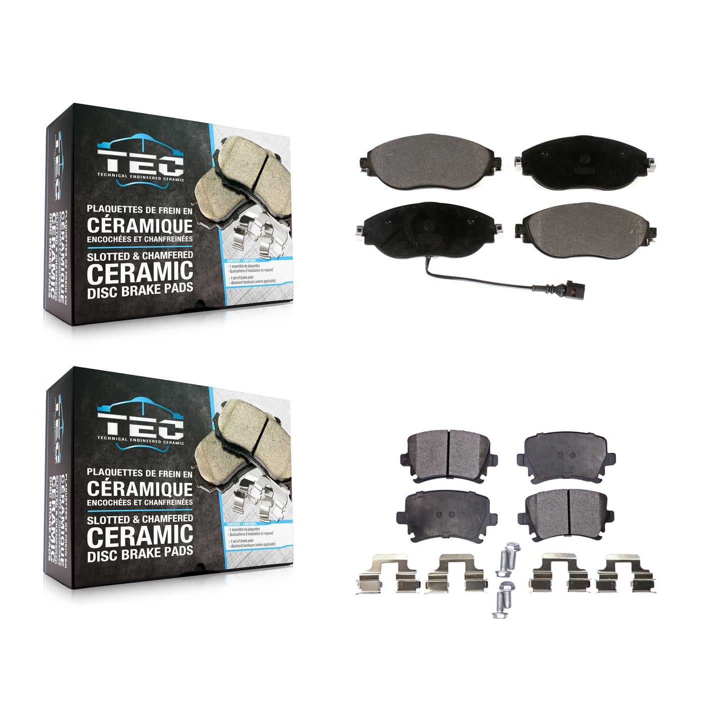 [Avant + Arrière] Kit de plaquette (céramique) de frein pour Volkswagen GTI CC KTC-100519
