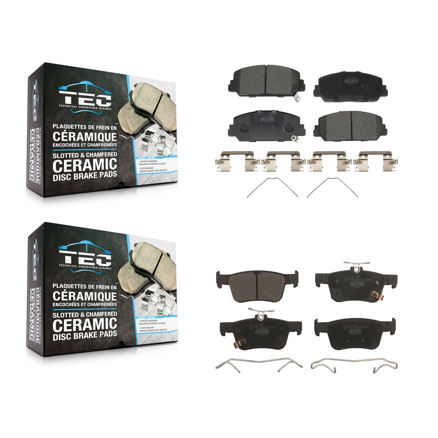 [Avant + Arrière] Kit de plaquette (céramique) de frein pour Honda Civic KTC-100523