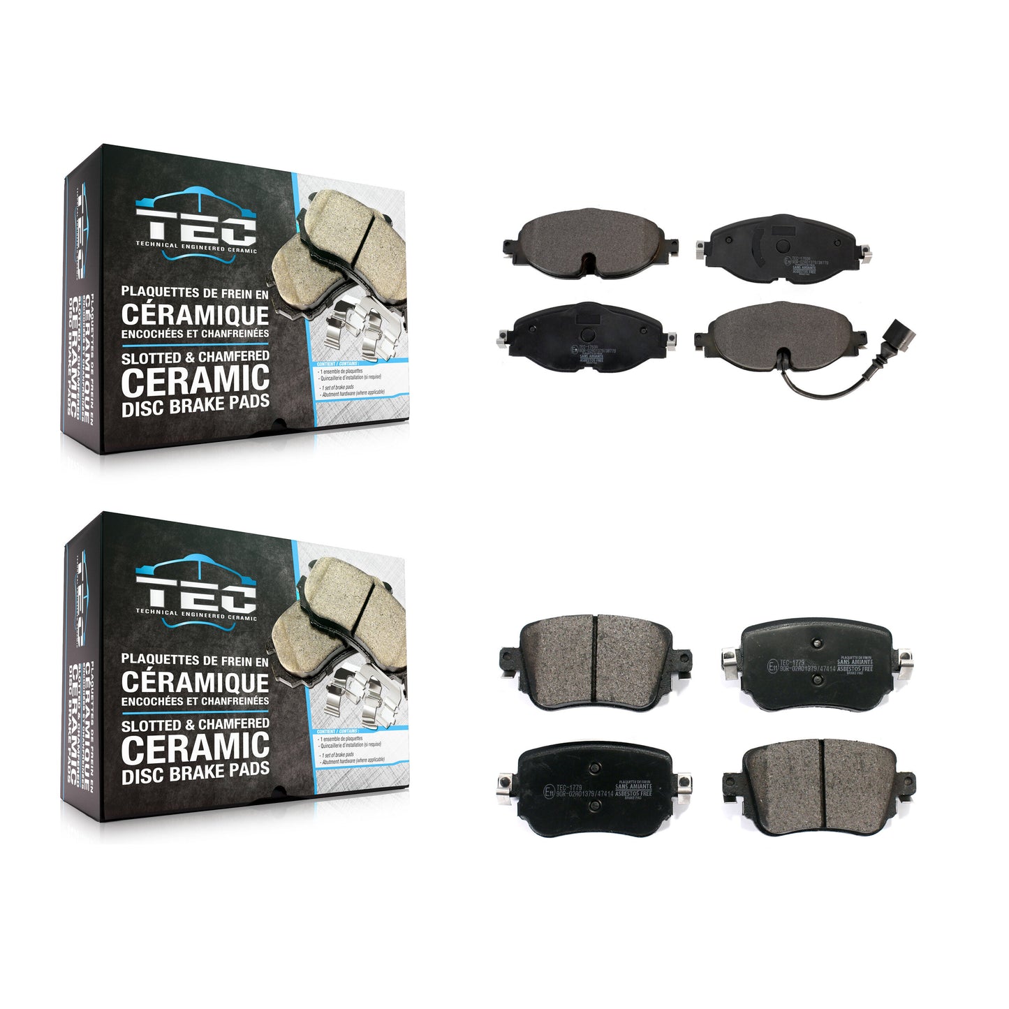 [Avant + Arrière] Kit de plaquette (céramique) de frein pour Volkswagen GTI Golf SportWagen Alltrack Passat KTC-100530