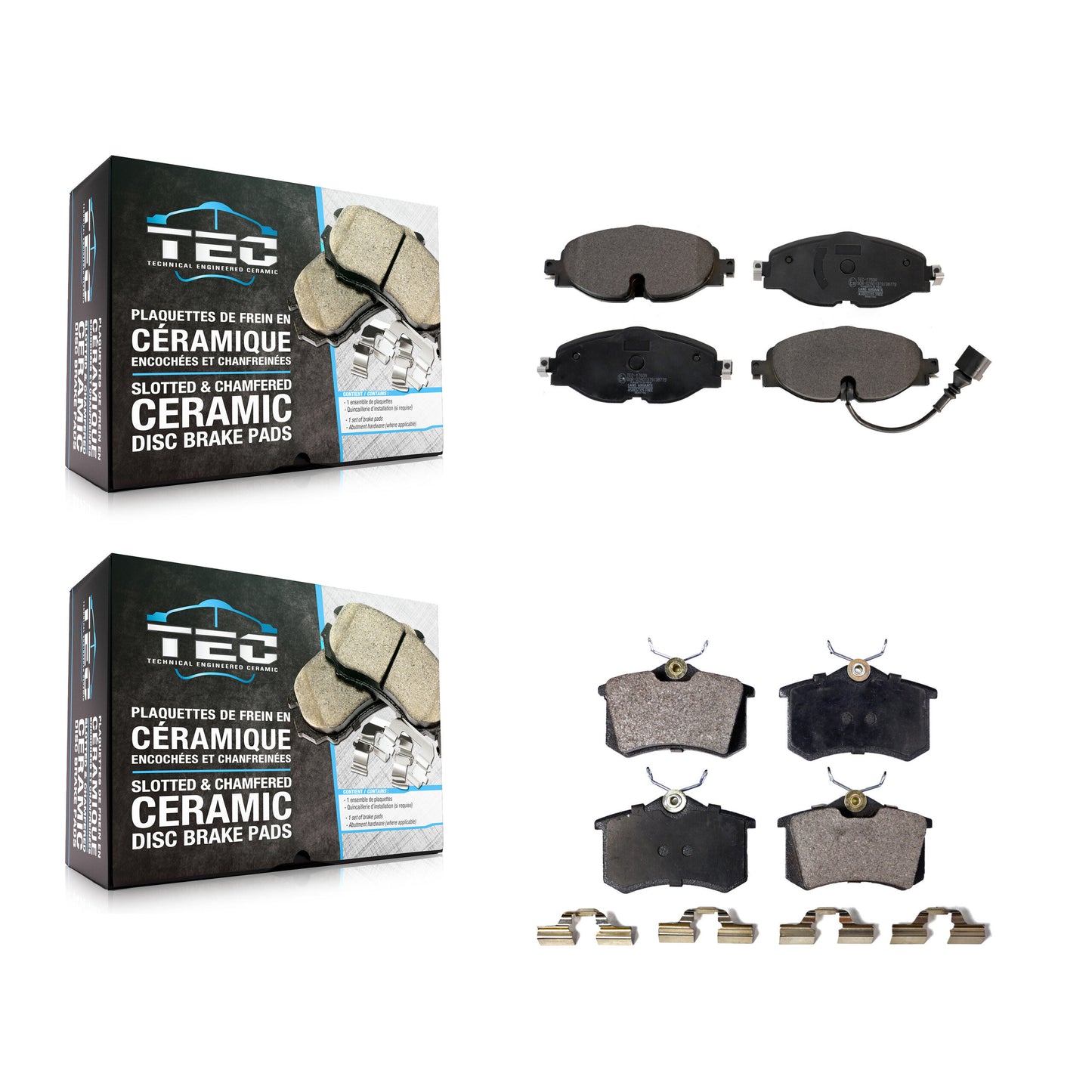 [Avant + Arrière] Kit de plaquette (céramique) de frein pour 2015 Volkswagen Golf SportWagen KTC-100531