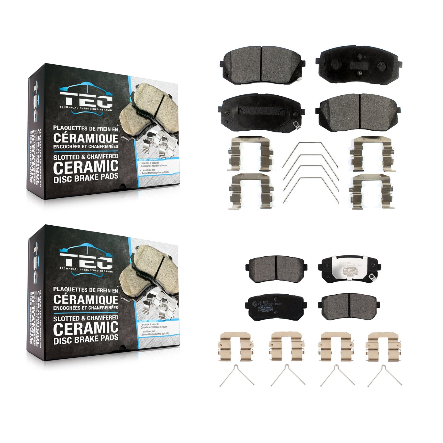 [Avant + Arrière] Kit de plaquette (céramique) de frein pour Kia Optima avec Manual Parking KTC-100537