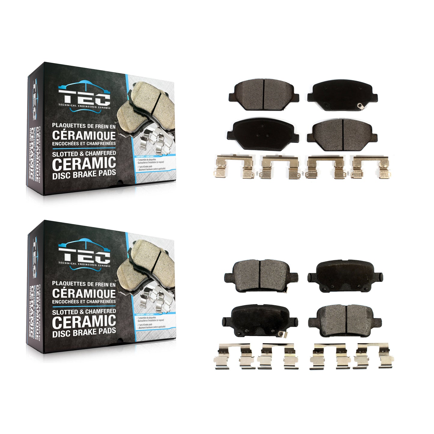 [Avant + Arrière] Kit de plaquette (céramique) de frein pour Chevrolet Equinox GMC Terrain Buick LaCrosse Regal TourX Sportback KTC-100539