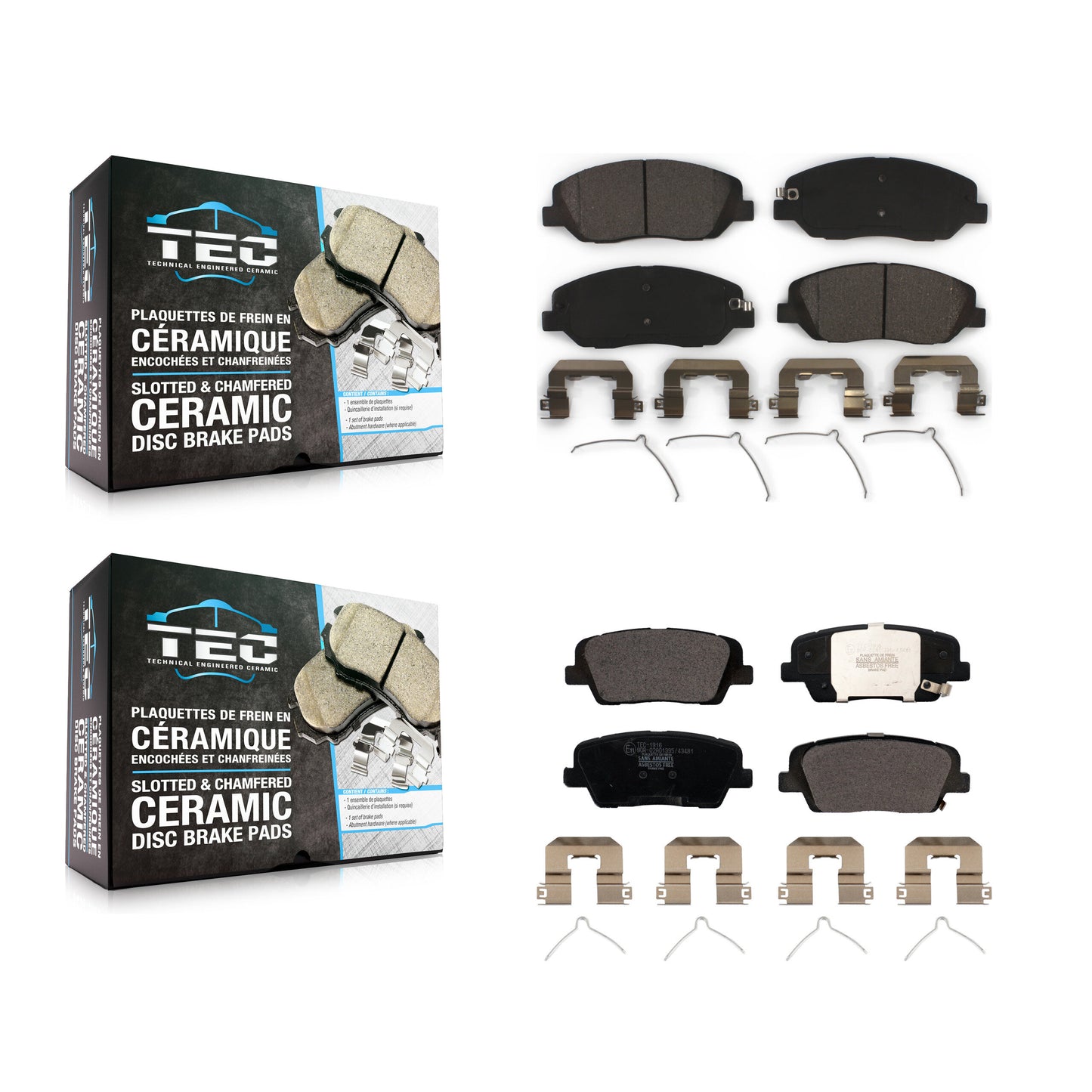 [Avant + Arrière] Kit de plaquette (céramique) de frein pour Hyundai Santa Fe XL KTC-100544
