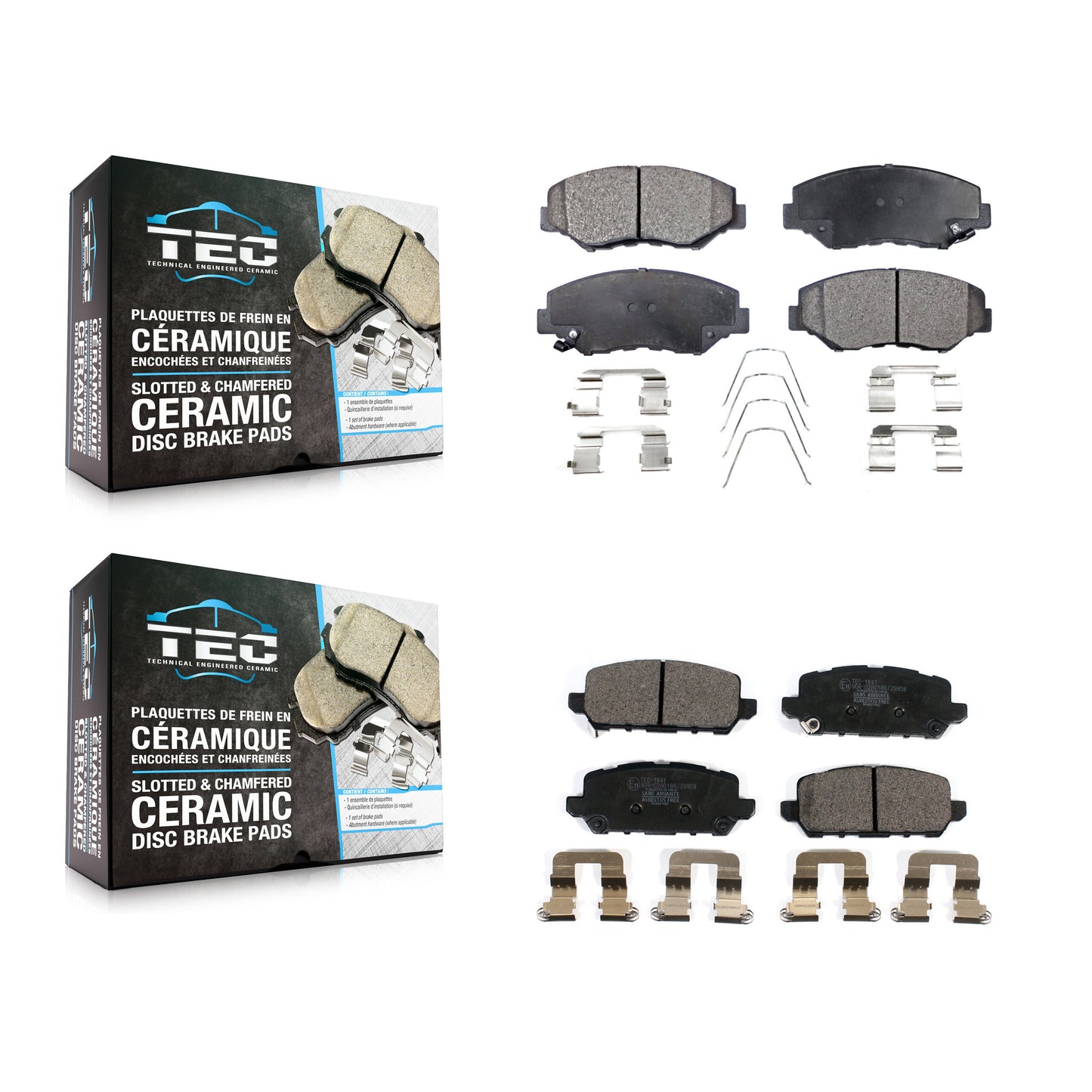 [Avant + Arrière] Kit de plaquette (céramique) de frein pour 2016 Honda CR-Z KTC-100548