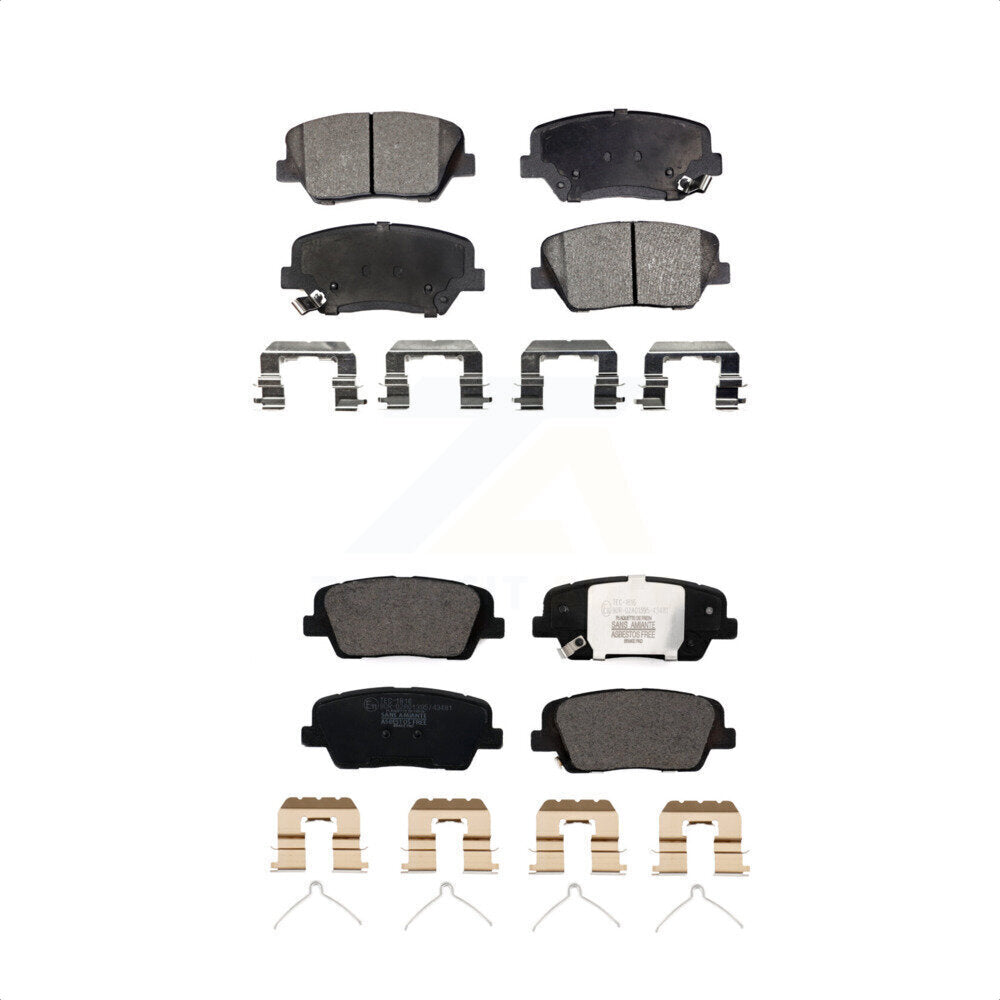 [Avant + Arrière] Kit de plaquette (céramique) de frein pour 2014-2015 Kia Sorento avec Red Painted Calipers KTC-100551 par TEC