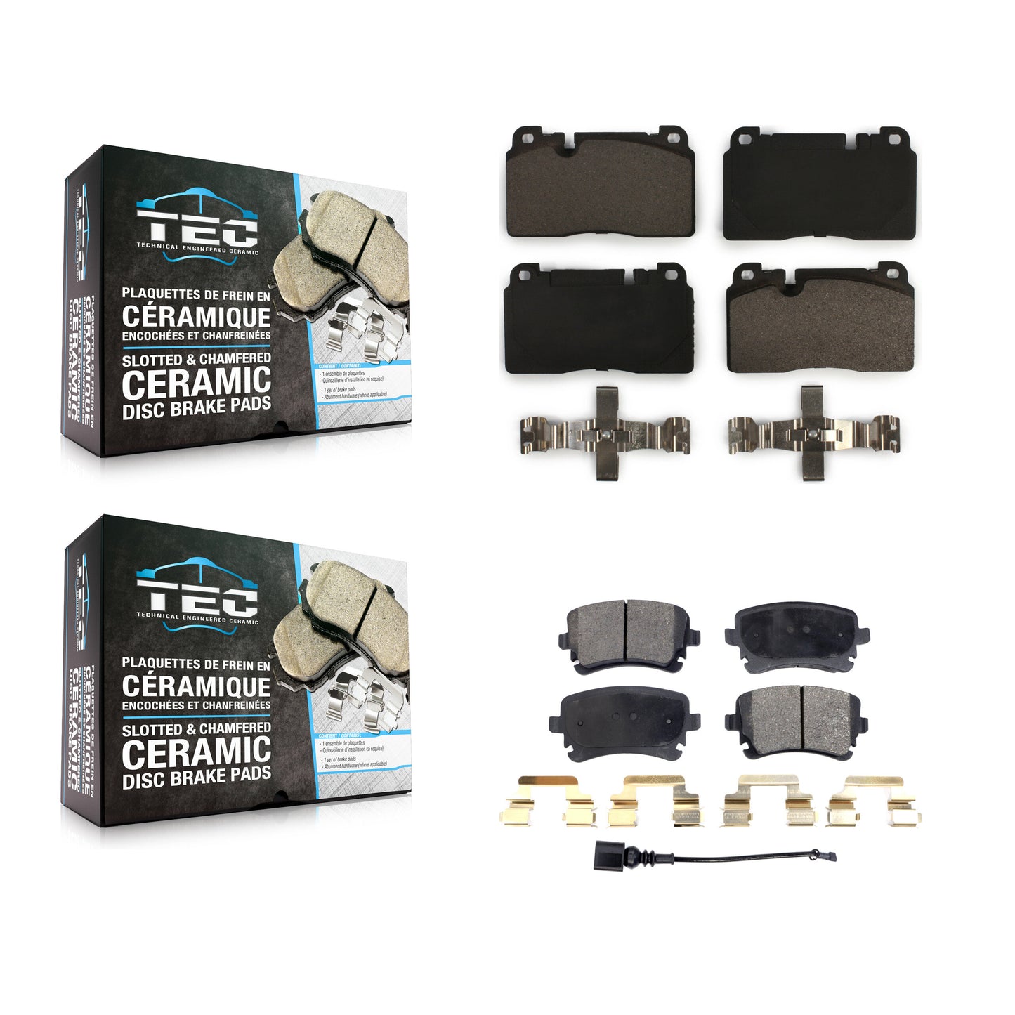 [Avant + Arrière] Kit de plaquette (céramique) de frein pour 2016 Audi Q5 FLEX engine KTC-100567