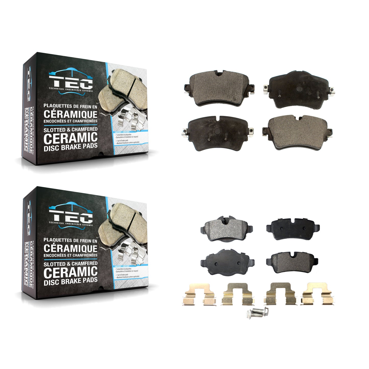 [Avant + Arrière] Kit de plaquette (céramique) de frein pour 2015 Mini Cooper 1.6L avec 294mm Diameter Rotor KTC-100568