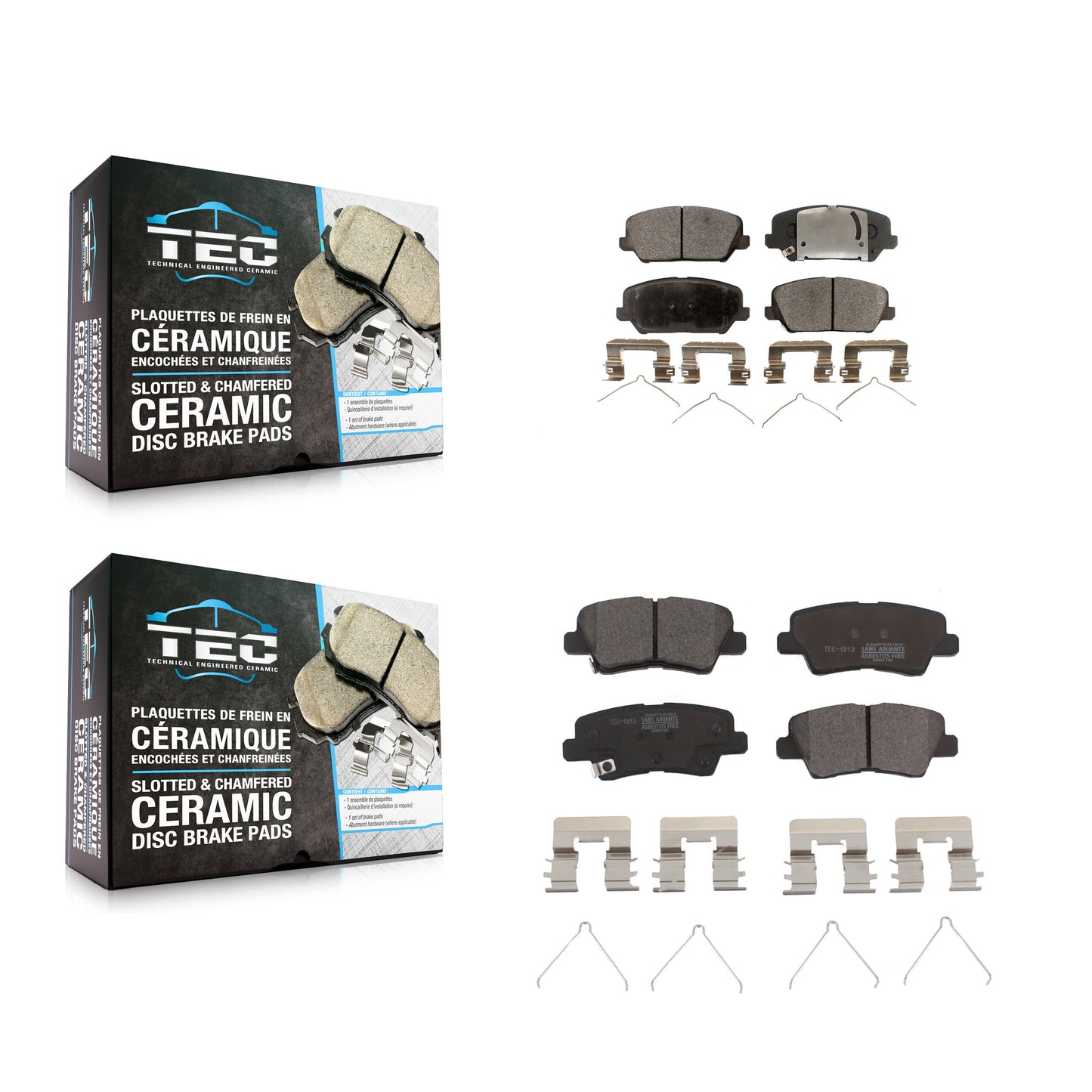 [Avant + Arrière] Kit de plaquette (céramique) de frein pour Hyundai Veloster KTC-100569