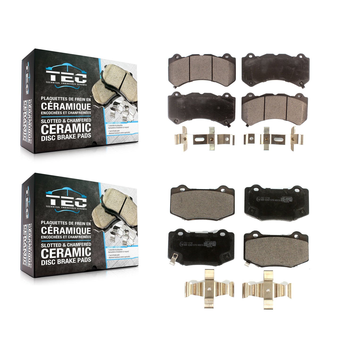 [Avant + Arrière] Kit de plaquette (céramique) de frein pour Chevrolet Corvette Cadillac ATS Camaro KTC-100576