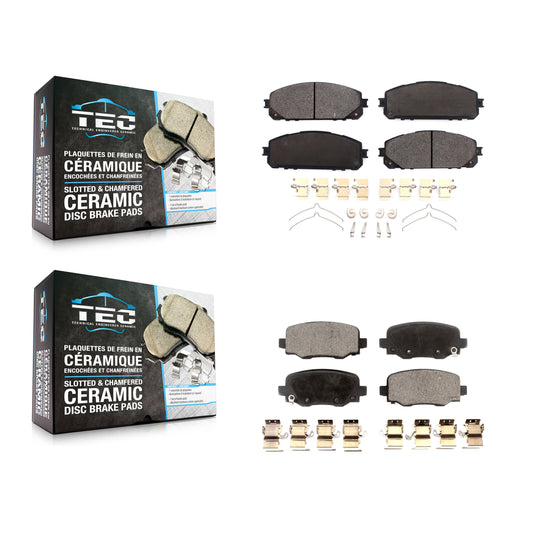 [Avant + Arrière] Kit de plaquette (céramique) de frein pour 2014-2022 Jeep Cherokee avec Dual Piston Caliper KTC-100582