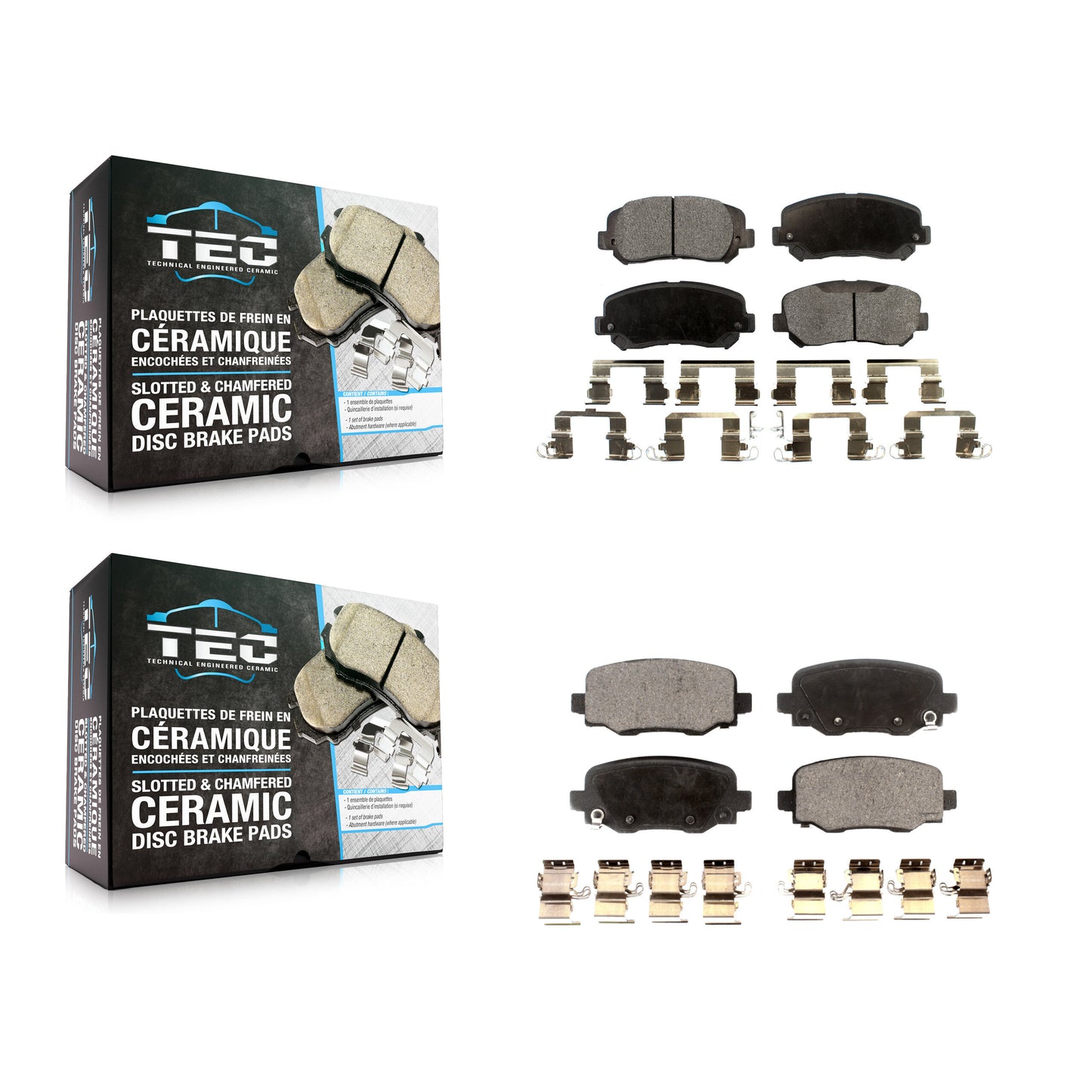 [Avant + Arrière] Kit de plaquette (céramique) de frein pour 2014-2017 Jeep Cherokee avec Single Piston Caliper KTC-100587