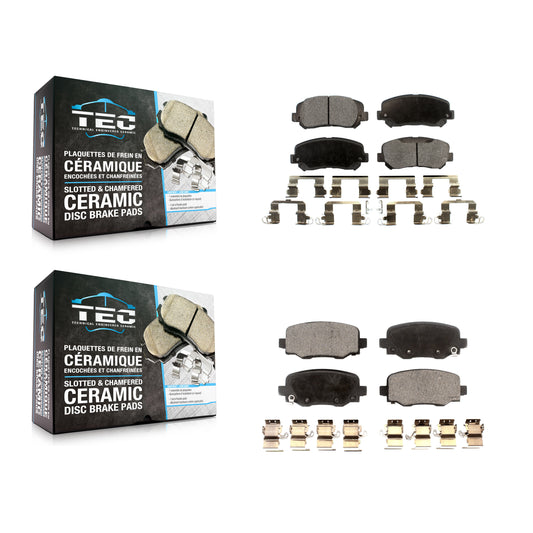 [Avant + Arrière] Kit de plaquette (céramique) de frein pour 2014-2017 Jeep Cherokee avec Single Piston Caliper KTC-100587
