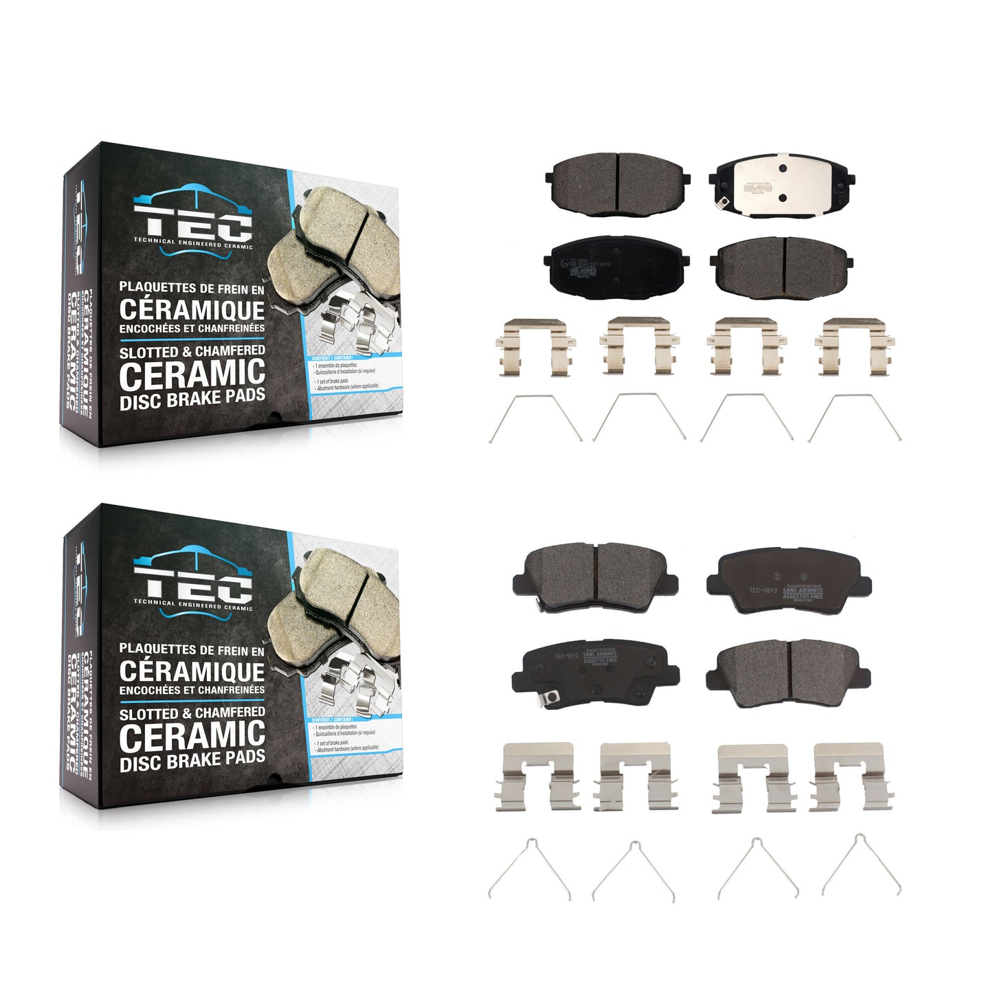 [Avant + Arrière] Kit de plaquette (céramique) de frein pour Kia Soul Forte Hyundai Elantra GT Kona Forte5 KTC-100602