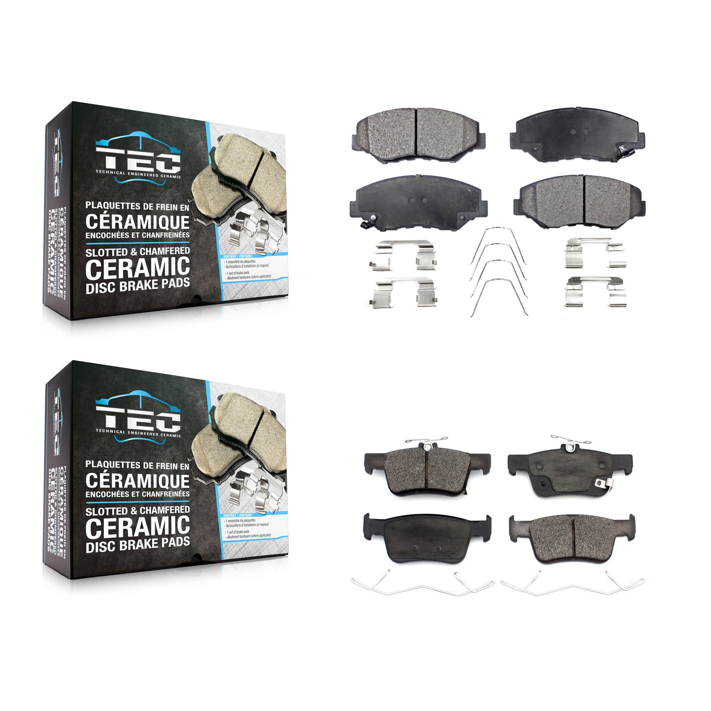 [Avant + Arrière] Kit de plaquette (céramique) de frein pour Honda Civic KTC-100604