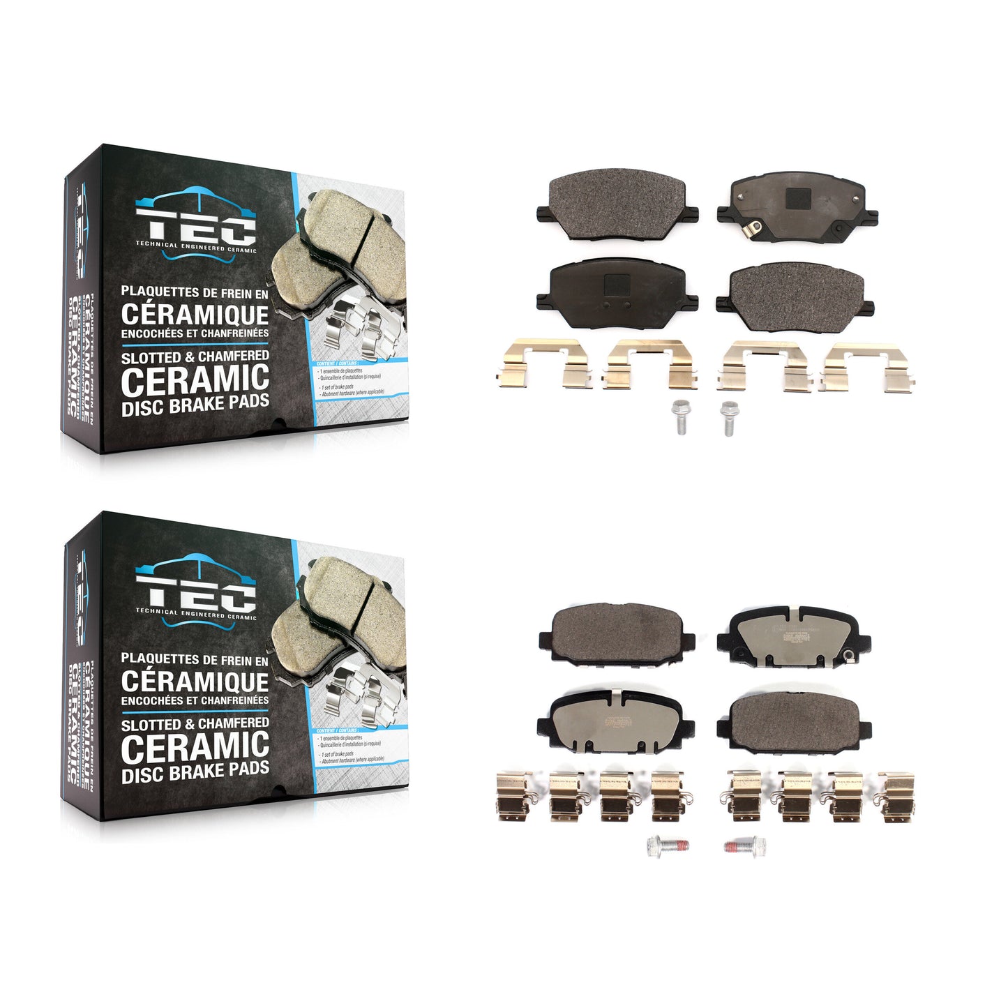 [Avant + Arrière] Kit de plaquette (céramique) de frein pour 2018-2022 Jeep Compass KTC-100610