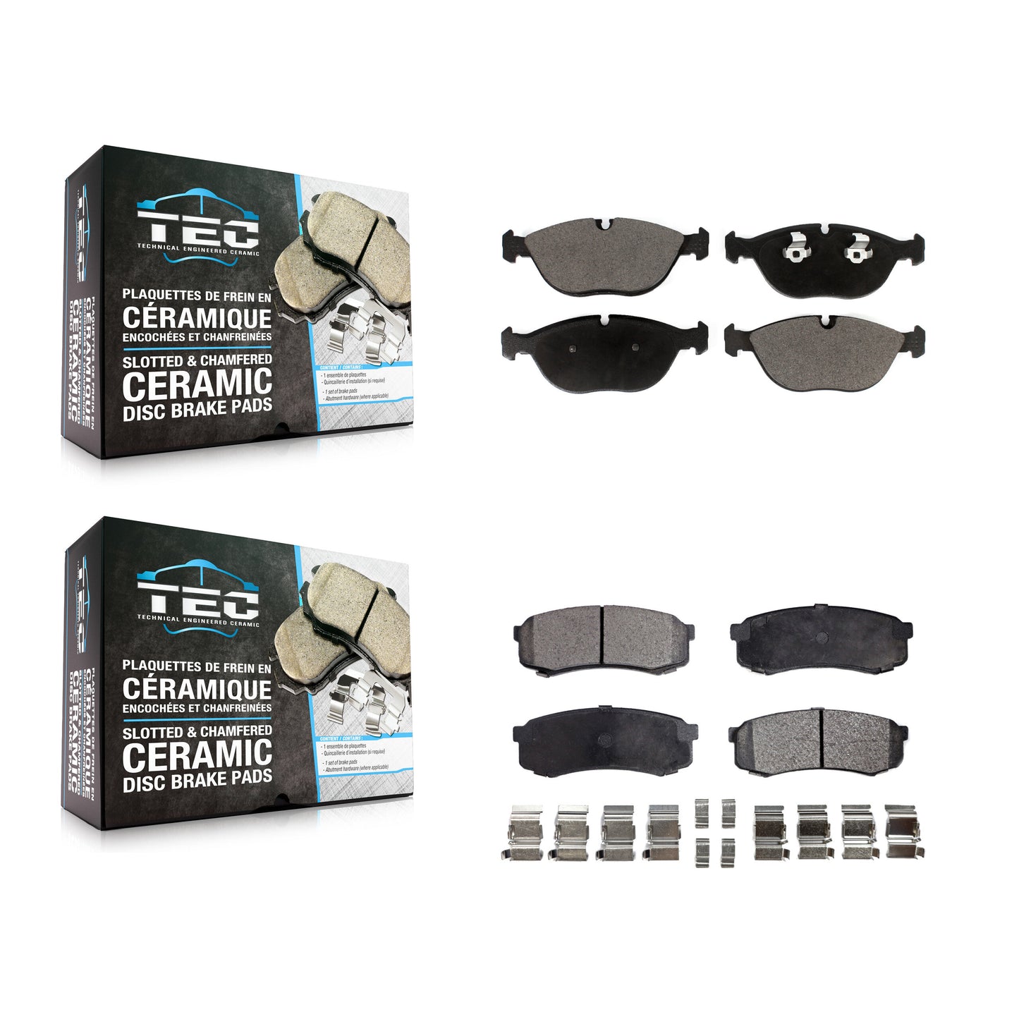 [Avant + Arrière] Kit de plaquette (céramique) de frein pour 2000 Mercedes-Benz C43 AMG KTC-100614