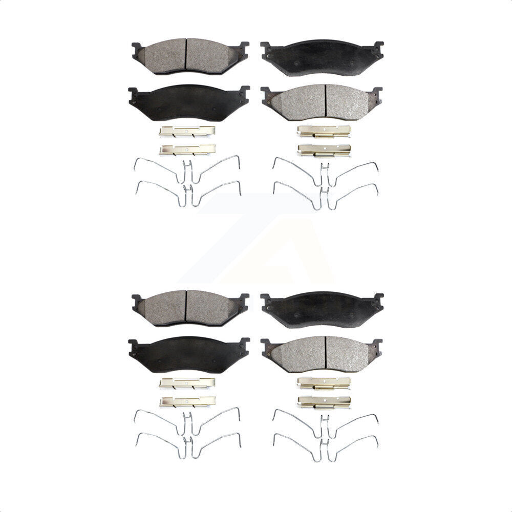 [Avant + Arrière] Kit de plaquette (céramique) de frein pour Ford F-450 Super Duty F-550 F-59 Commercial Stripped Chassis International IC Corporation LCF CF500 CF600 TerraStar AE School Bus E-550 AC F-53 KTC-100622 par TEC