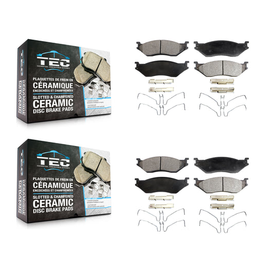 [Avant + Arrière] Kit de plaquette (céramique) de frein pour Ford F-450 Super Duty F-550 F-59 Commercial Stripped Chassis International IC Corporation LCF CF500 CF600 TerraStar AE School Bus E-550 AC F-53 KTC-100622