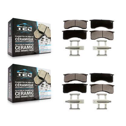 [Avant + Arrière] Kit de plaquette (céramique) de frein pour International 4400 4300LP Blue Bird Vision School Bus IC Corporation 4300 Hino CE 258 4400LP 268 Commercial All American FE HC Integrated GMC Ford Isuzu KTC-100626