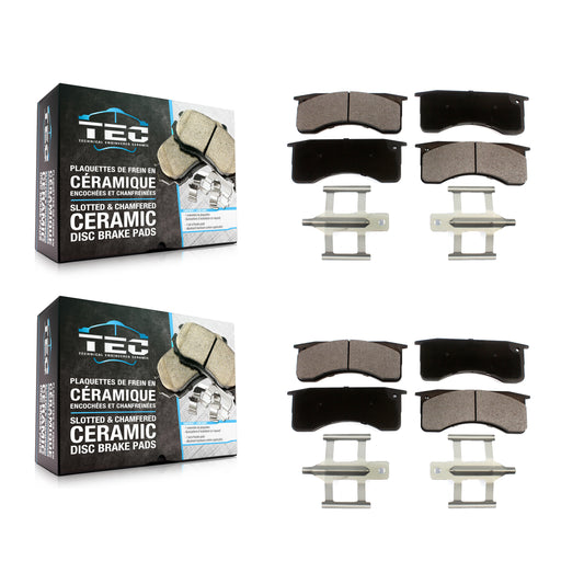 [Avant + Arrière] Kit de plaquette (céramique) de frein pour International 4400 4300LP Blue Bird Vision School Bus IC Corporation 4300 Hino CE 258 4400LP 268 Commercial All American FE HC Integrated GMC Ford Isuzu KTC-100626