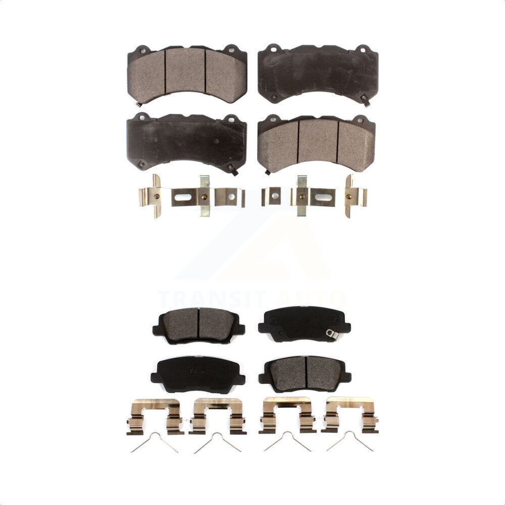 [Avant + Arrière] Kit de plaquette (céramique) de frein pour 2016 Cadillac CTS Vsport Premium avec RWD sans Performance Lining KTC-100638 par TEC