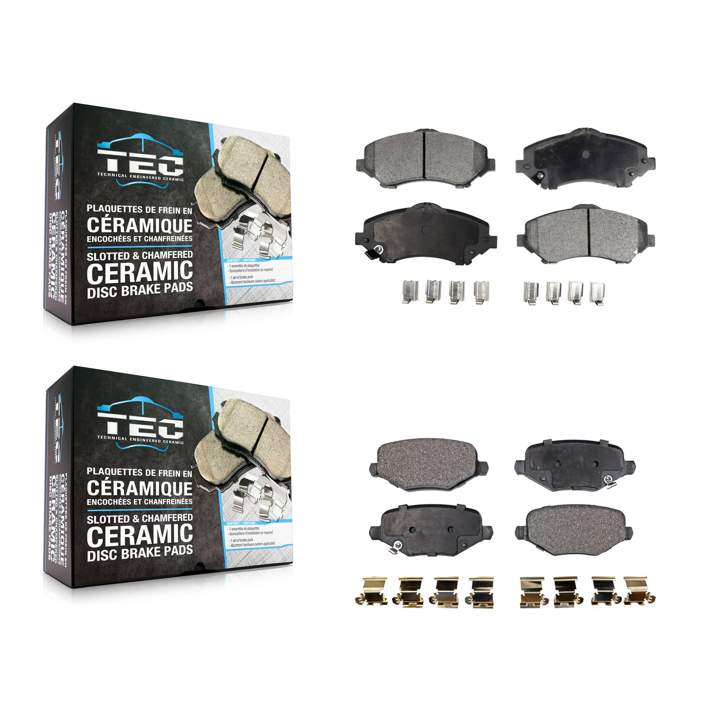 [Avant + Arrière] Kit de plaquette (céramique) de frein pour Dodge Grand Caravan Chrysler Town & Country Journey Ram C/V Volkswagen Routan KTC-100640