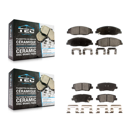 [Avant + Arrière] Kit de plaquette (céramique) de frein pour 2014 Cadillac CTS Luxury avec Sedan 3.6L sans Heavy Duty Brakes KTC-100643