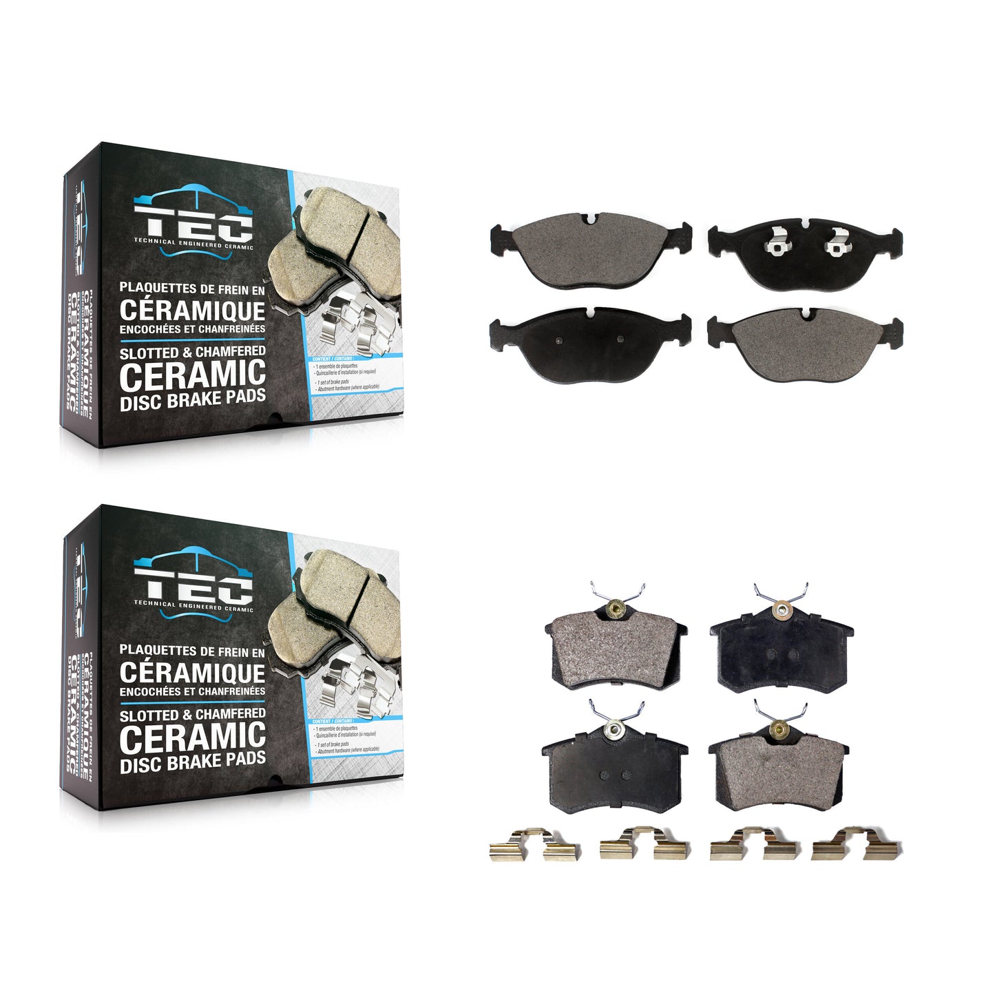 [Avant + Arrière] Kit de plaquette (céramique) de frein pour Audi TT Quattro Volkswagen R32 KTC-100646