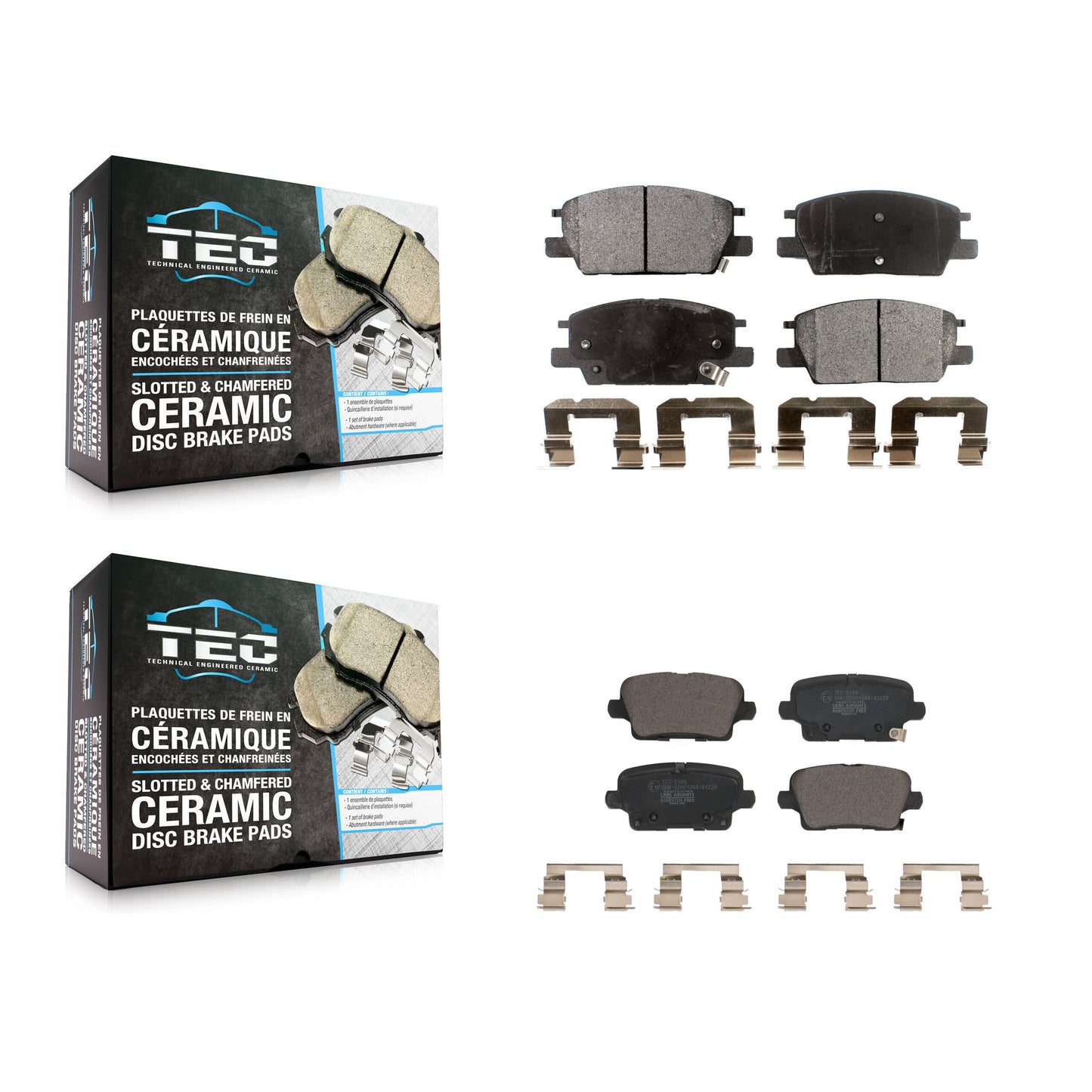 [Avant + Arrière] Kit de plaquette (céramique) de frein pour 2018-2019 Buick Regal Sportback AWD avec 3.6L avec 300mm Diameter Rotor KTC-100650