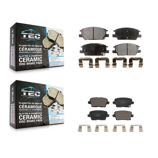 [Avant + Arrière] Kit de plaquette (céramique) de frein pour 2018-2019 Buick Regal Sportback AWD avec 3.6L avec 300mm Diameter Rotor KTC-100650