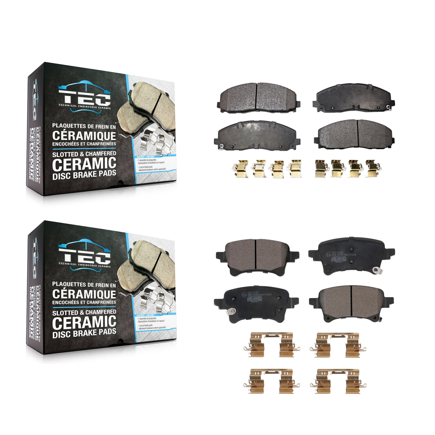 [Avant + Arrière] Kit de plaquette (céramique) de frein pour Jeep Gladiator Wrangler KTC-100653