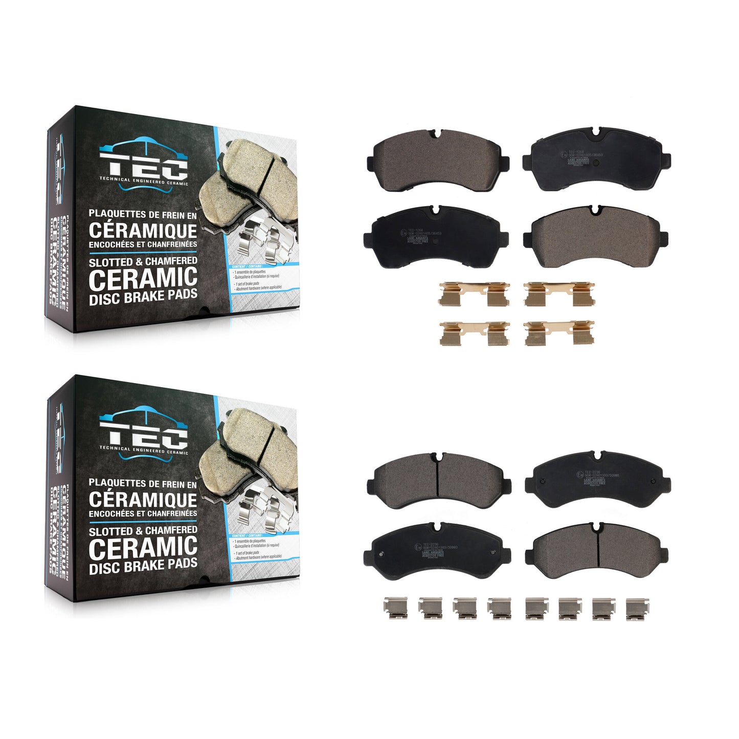 [Avant + Arrière] Kit de plaquette (céramique) de frein pour Freightliner Sprinter 3500 Mercedes-Benz 4500 3500XD KTC-100667