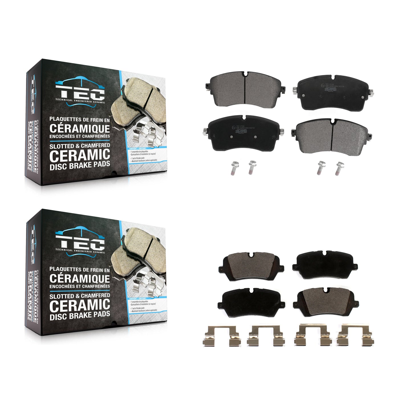 [Avant + Arrière] Kit de plaquette (céramique) de frein pour 2018 Land Rover Range 3.0L avec DIESEL engine avec Dual Piston Caliper KTC-100672