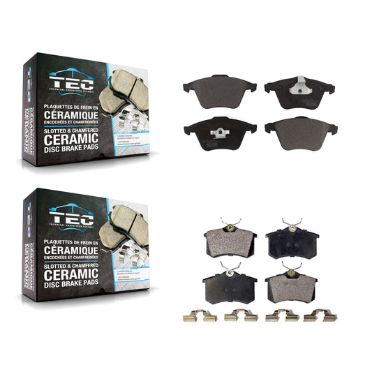 [Avant + Arrière] Kit de plaquette (céramique) de frein pour 2002 Audi A6 Quattro avec 321mm Diameter Rotor KTC-100690