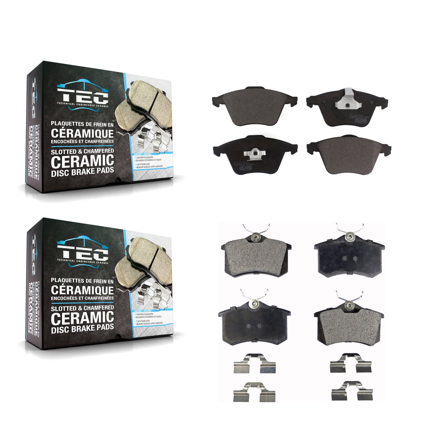 [Avant + Arrière] Kit de plaquette (céramique) de frein pour 2004 Audi A6 Quattro avec 321mm Diameter Rotor KTC-100691