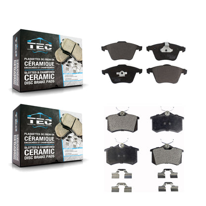[Avant + Arrière] Kit de plaquette (céramique) de frein pour 2004 Audi A6 Quattro avec 321mm Diameter Rotor KTC-100691
