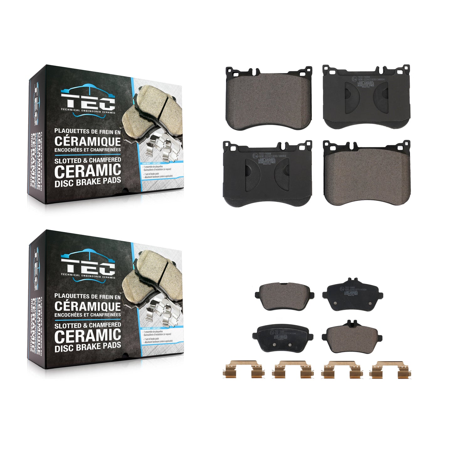 [Avant + Arrière] Kit de plaquette (céramique) de frein pour Mercedes-Benz S550 S560 S450 SL400 S550e KTC-100699