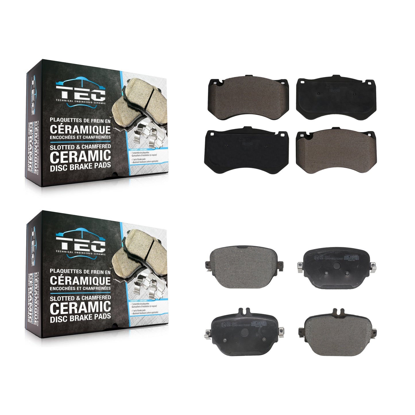 [Avant + Arrière] Kit de plaquette (céramique) de frein pour 2019-2020 Mercedes-Benz E63 AMG S avec Composite Brakes KTC-100713