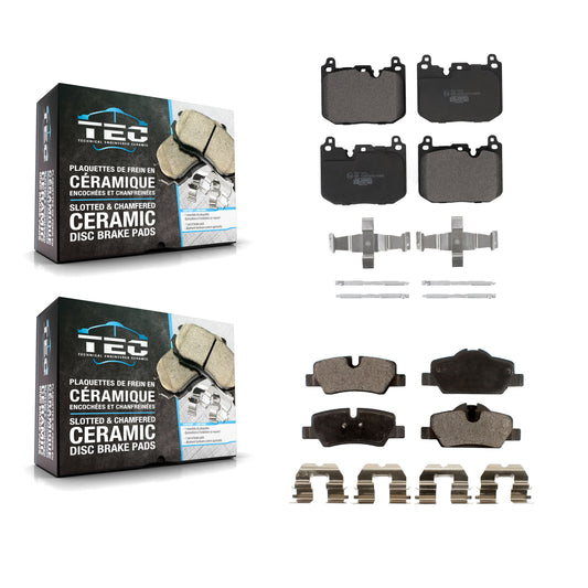 [Avant + Arrière] Kit de plaquette (céramique) de frein pour 2015 Mini Cooper S John Works avec 2.0L avec 5 Lug Wheels KTC-100715