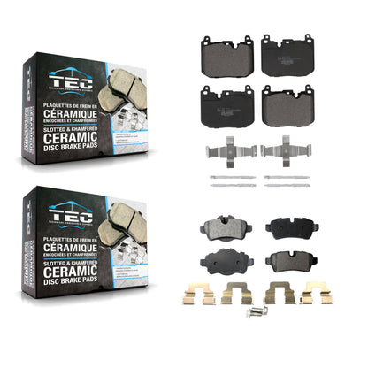 [Avant + Arrière] Kit de plaquette (céramique) de frein pour 2015 Mini Cooper S John Works avec 1.6L avec 5 Lug Wheels KTC-100716