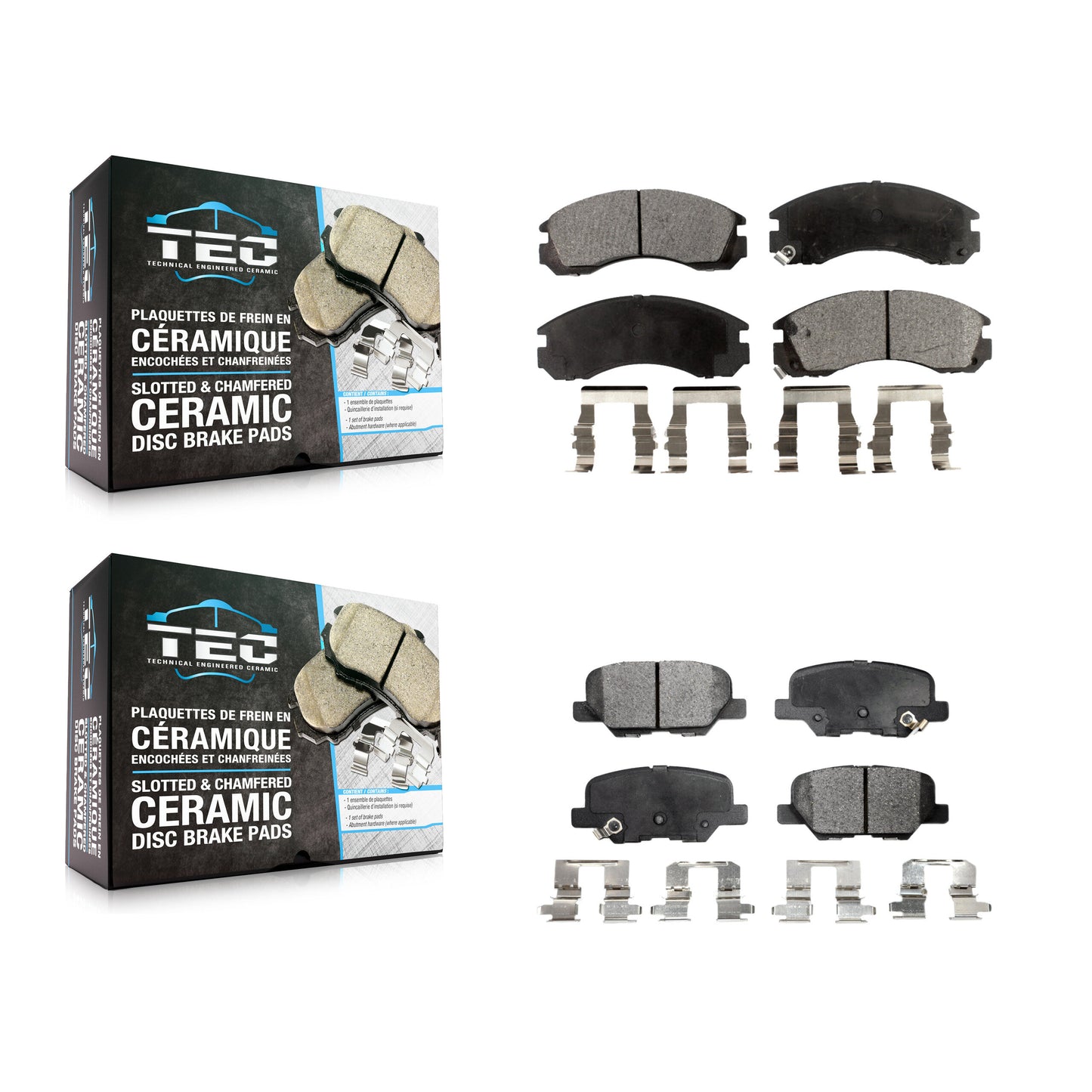 [Avant + Arrière] Kit de plaquette (céramique) de frein pour 2018-2020 Mitsubishi Outlander PHEV avec Manual Parking KTC-100720
