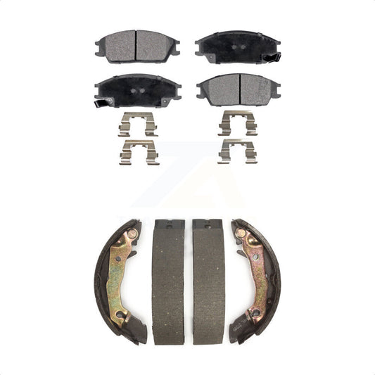 [Avant + Arrière] Kit de plaquette (céramique) de frein pour Hyundai Accent Excel Scoupe Mitsubishi Precis KTN-100066 par Transit Auto