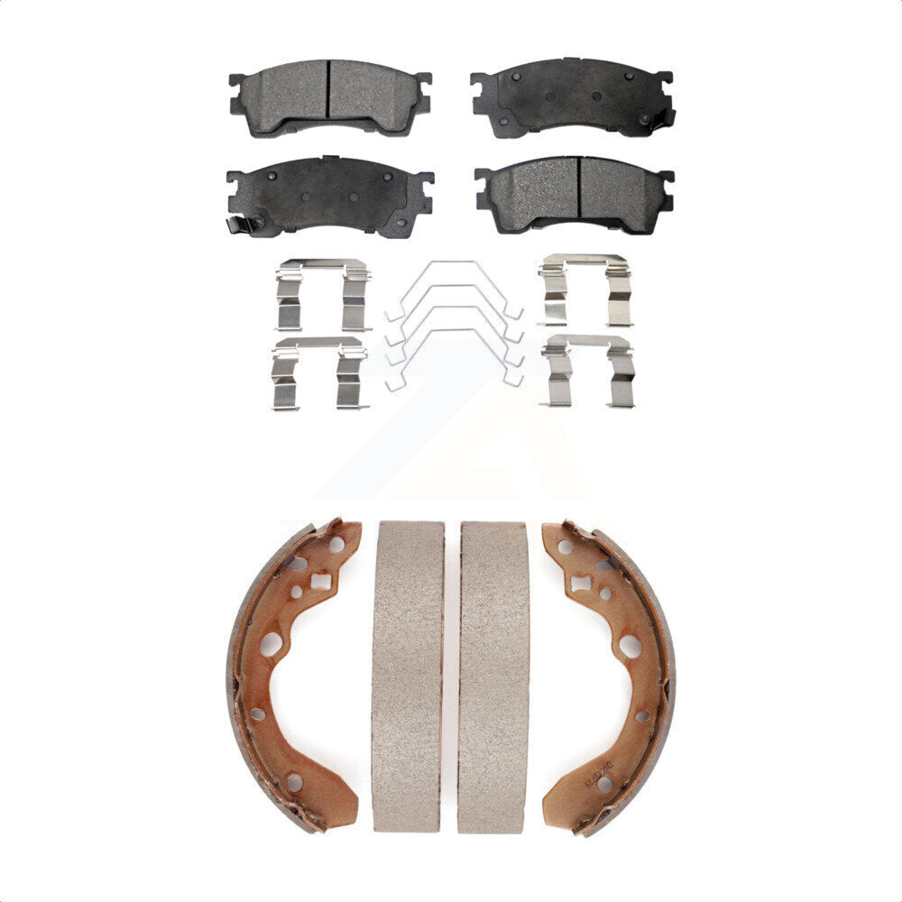 [Avant + Arrière] Kit de plaquette (céramique) de frein pour 1999-2000 Mazda Protege 1.8L KTN-100108 par Transit Auto