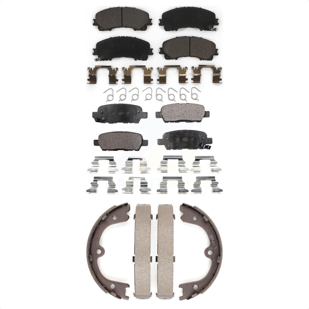 [Avant + Arrière] Kit de plaquette (céramique) de frein pour 2014 INFINITI Q50 Base Premium Hybrid KTN-100538 par Transit Auto