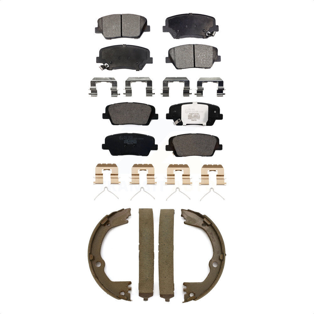 [Avant + Arrière] Kit de plaquette (céramique) de frein pour 2014-2015 Kia Sorento avec Red Painted Calipers KTN-100623