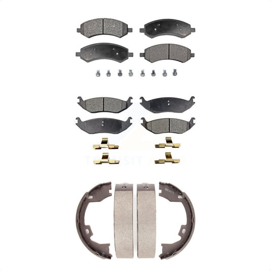 [Avant + Arrière] Kit de plaquette (céramique) de frein pour 2007-2008 Dodge Ram 1500 Standard Cab Pickup Crew avec 8 Lug Wheels KTN-100793